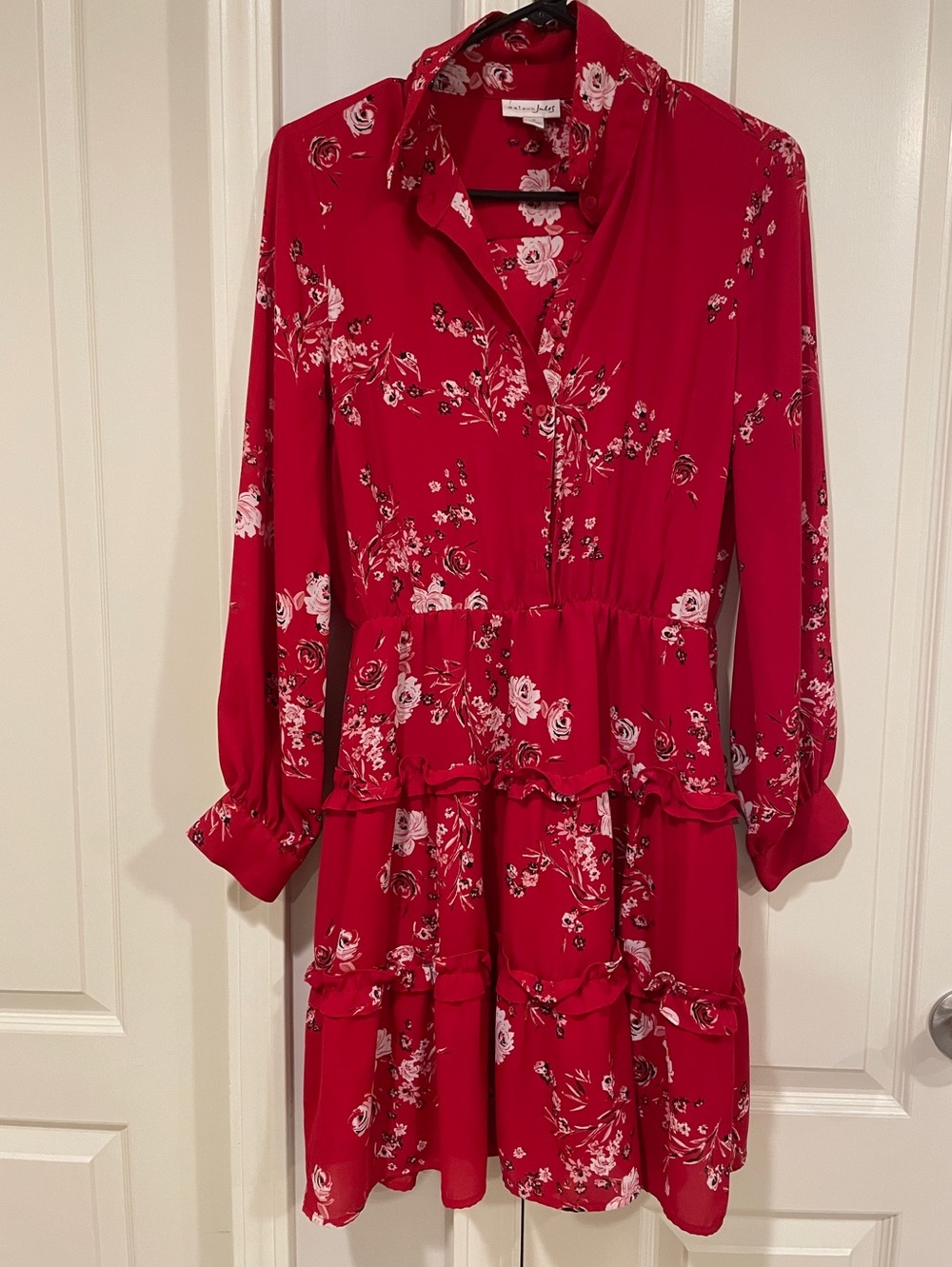 Maison Jules Red Floral Shirt Dress